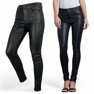 Citizens of Humanity Rocket Slick High Rise Skinny Jeans Sz 24 Black Leatherette